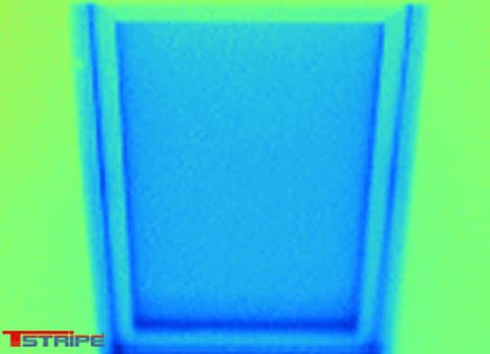 Fenster ohne T-STRIPE Kondenswasser entsteht in den dunkelblauen Zonen